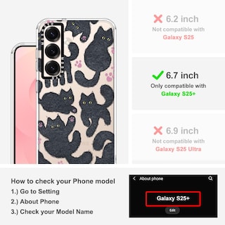 Foto 2 | Funda De Teléfono Mosnovo Para Samsung Galaxy S25 Plus Black Fluffy Cat - Venta Internacional.