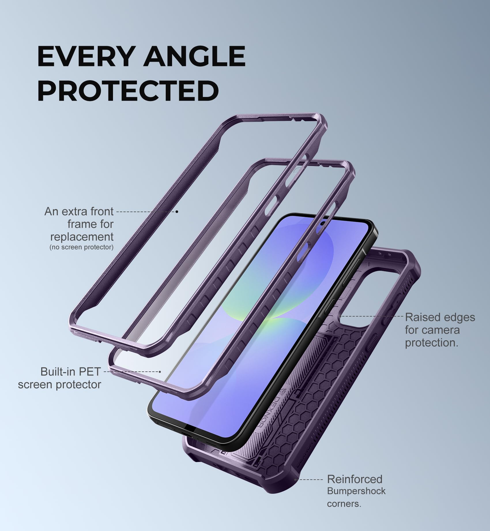 Foto 6 pulgar | Funda De Teléfono Dexnor Para Samsung Galaxy A36 5g Con Protector De Pantalla - Venta Internacional.