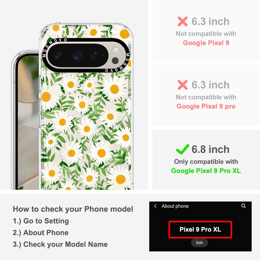 Foto 3 pulgar | Funda De Teléfono Mosnovo Para Google Pixel 9 Pro Xl Daisies Design - Venta Internacional.