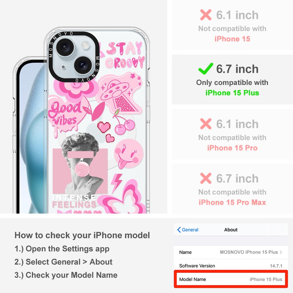 Foto 3 pulgar | Funda De Teléfono Mosnovo Para Iphone 15 Plus/iphone 14 Plus Rosa - Venta Internacional.