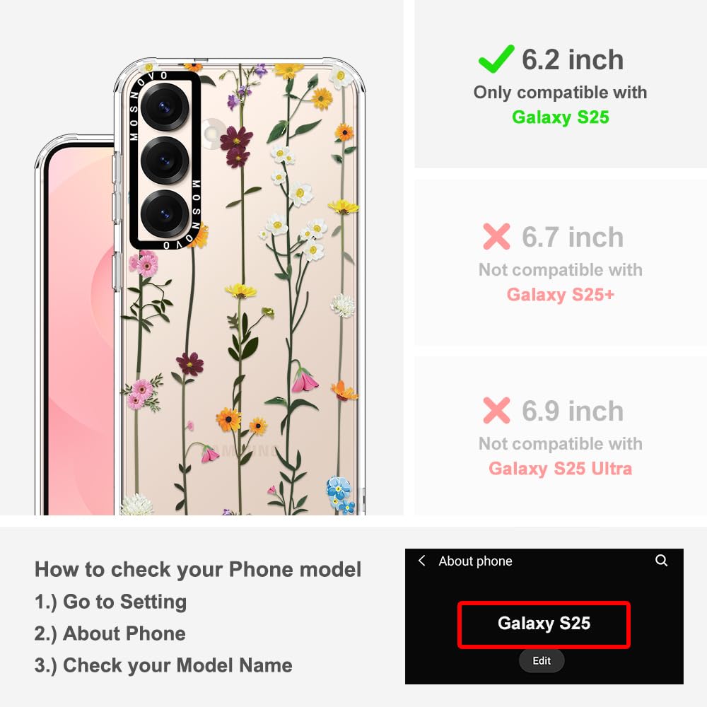 Foto 3 pulgar | Funda De Teléfono Mosnovo Para Samsung Galaxy S25, Diseño De Flores Silvestres - Venta Internacional.