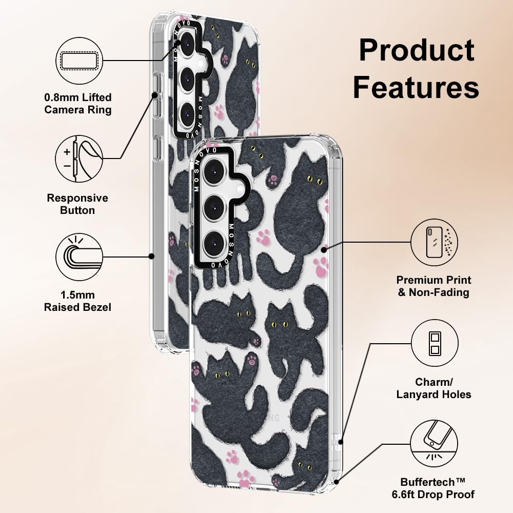 Foto 7 pulgar | Funda De Teléfono Mosnovo Para Samsung Galaxy S24 Fe Black Fluffy Cat - Venta Internacional.