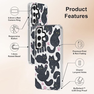 Foto 6 | Funda De Teléfono Mosnovo Para Samsung Galaxy S24 Fe Black Fluffy Cat - Venta Internacional.