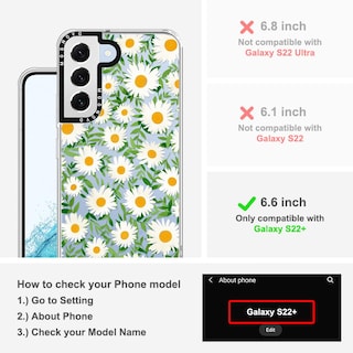 Foto 2 | Funda De Teléfono Mosnovo Para Samsung Galaxy S22 Plus, Diseño De Margaritas - Venta Internacional.