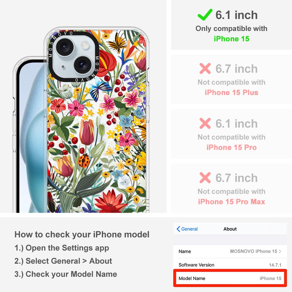 Foto 2 | Funda Para Teléfono Mosnovo Compatible Con Iphone 15, Diseño Transparente - Venta Internacional.