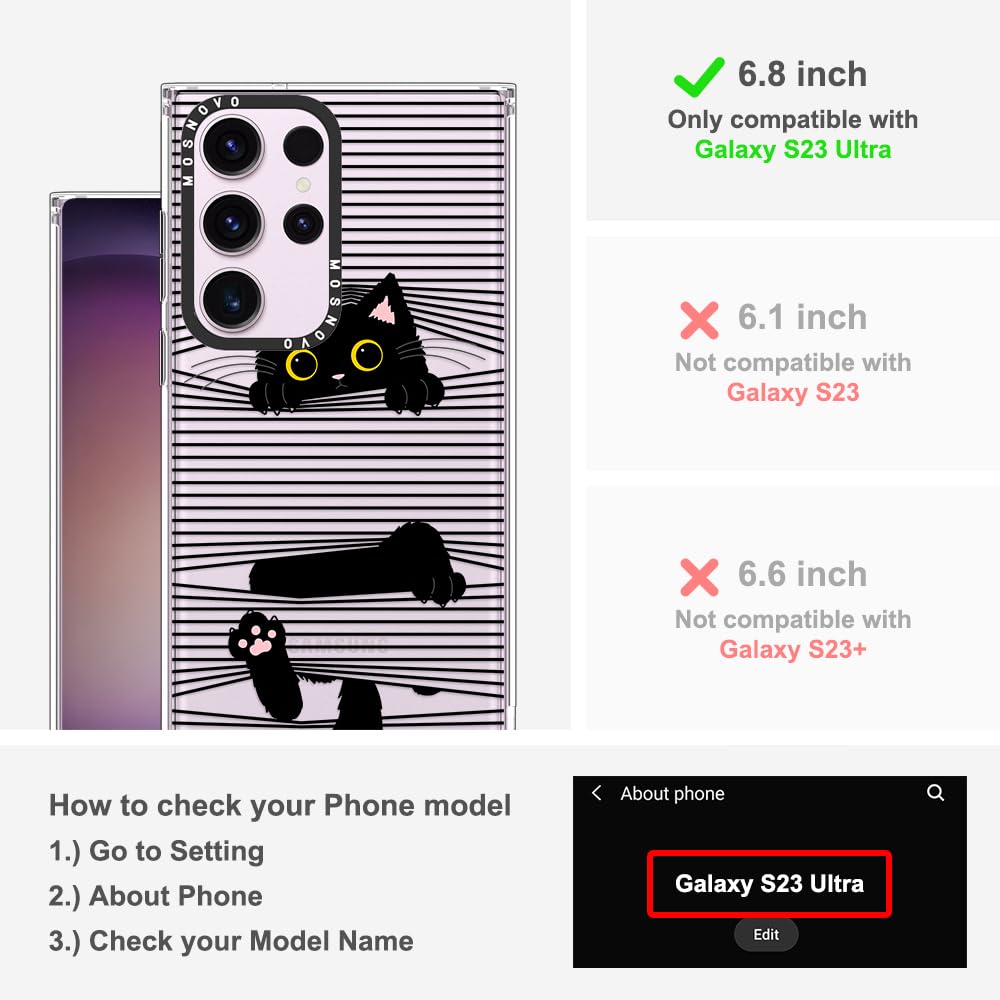 Foto 2 | Funda De Teléfono Mosnovo Para Samsung Galaxy S23 Ultra Clear Tpu - Venta Internacional.