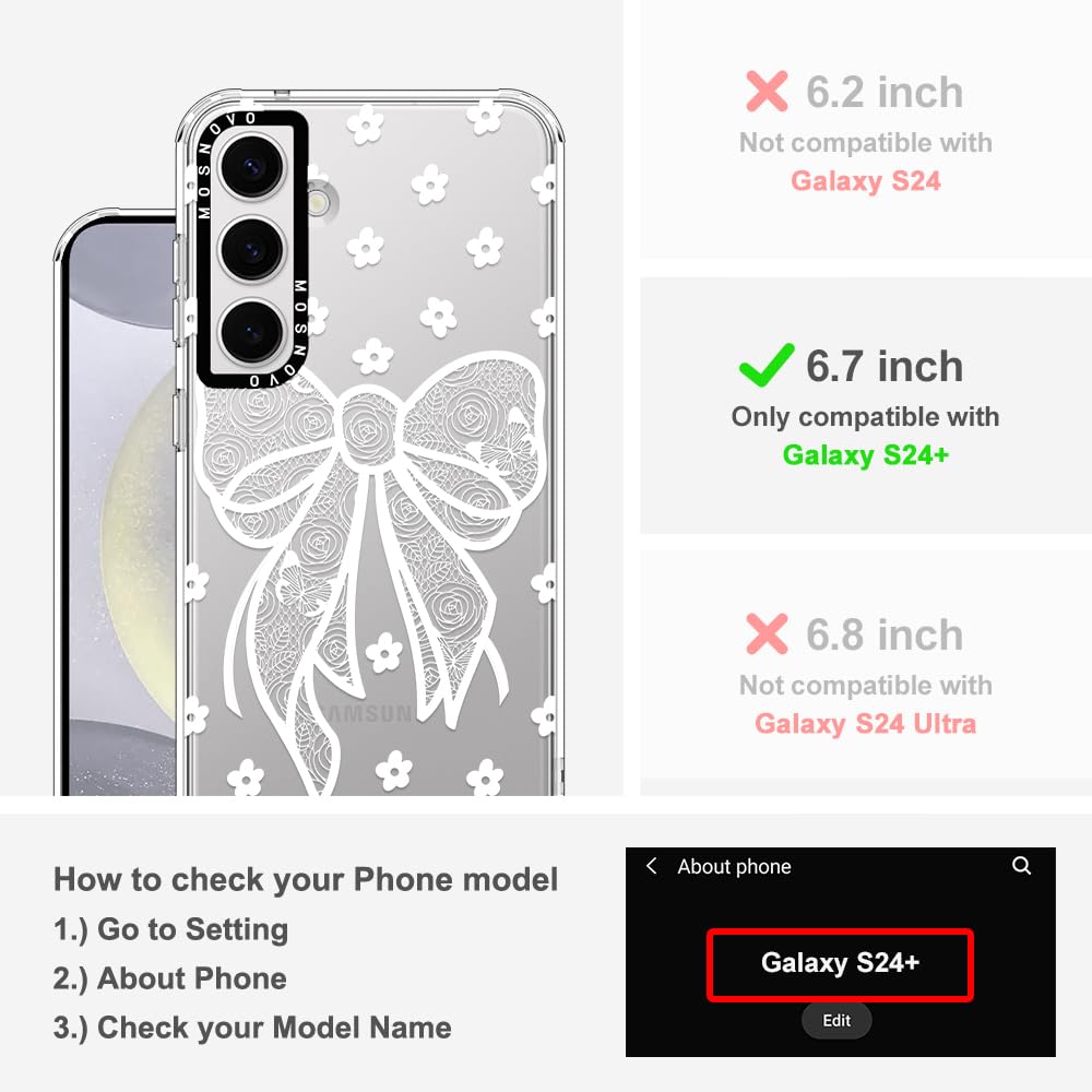 Foto 3 pulgar | Funda De Teléfono Mosnovo Para Samsung Galaxy S24 Plus Lacey Bow - Venta Internacional.