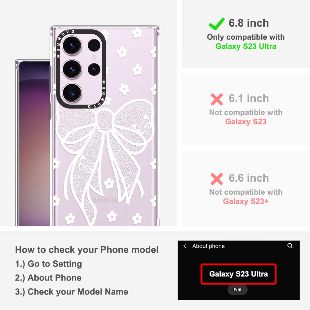 Foto 2 | Funda De Teléfono Mosnovo Para Samsung Galaxy S23 Ultra Lacey Bow - Venta Internacional.