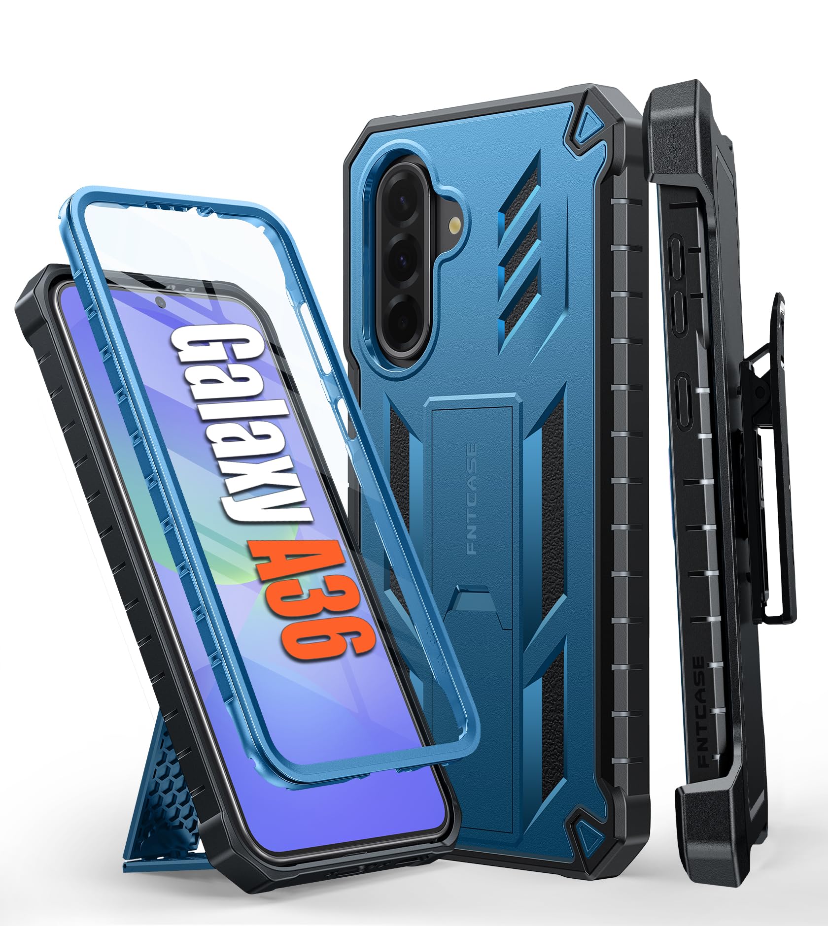 Funda De Teléfono Fntcase Para Samsung Galaxy A36-5g Con Soporte Azul - Venta Internacional.