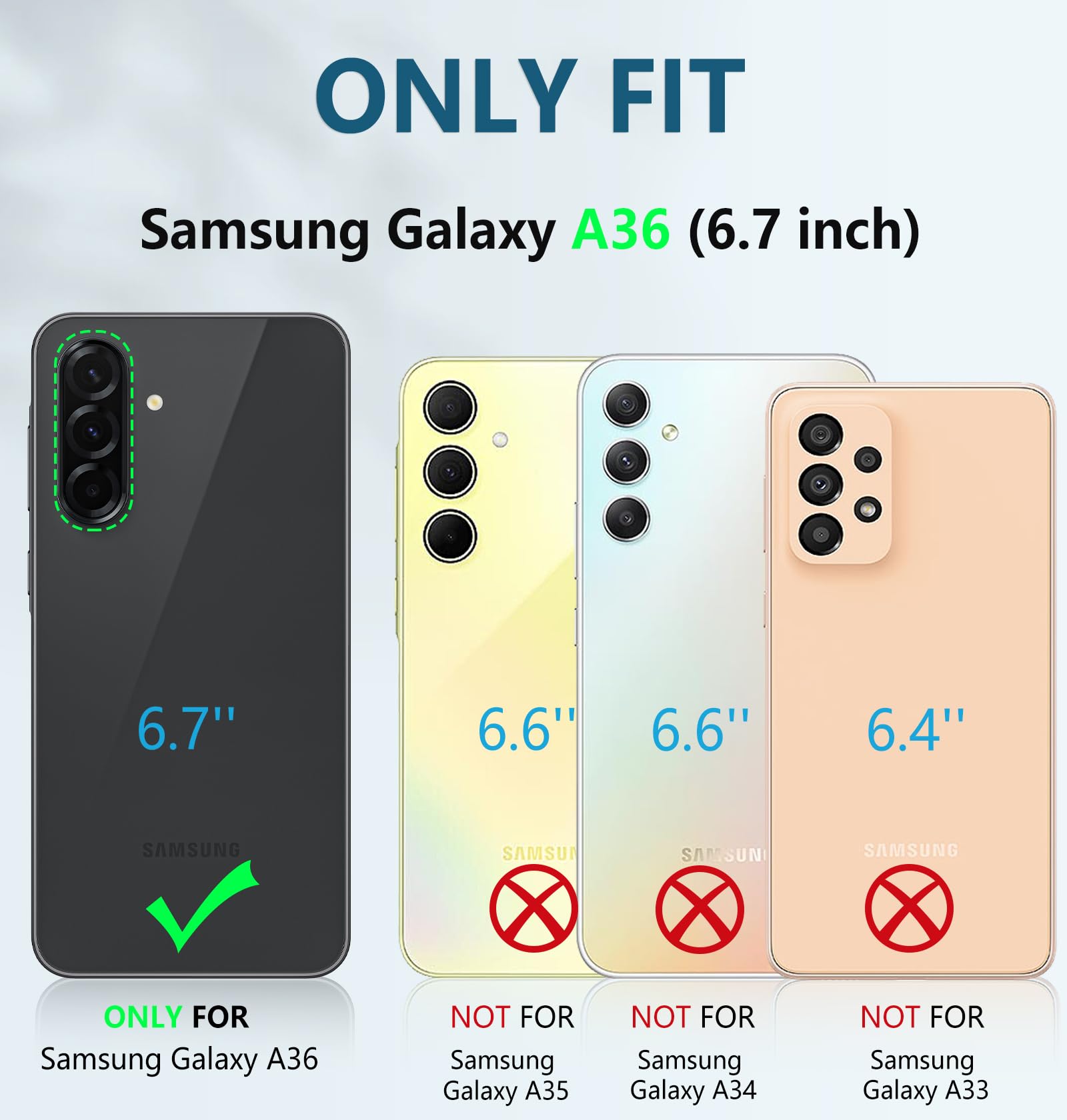 Foto 3 pulgar | Funda De Teléfono Fntcase Para Samsung Galaxy A36-5g Con Soporte Azul - Venta Internacional.