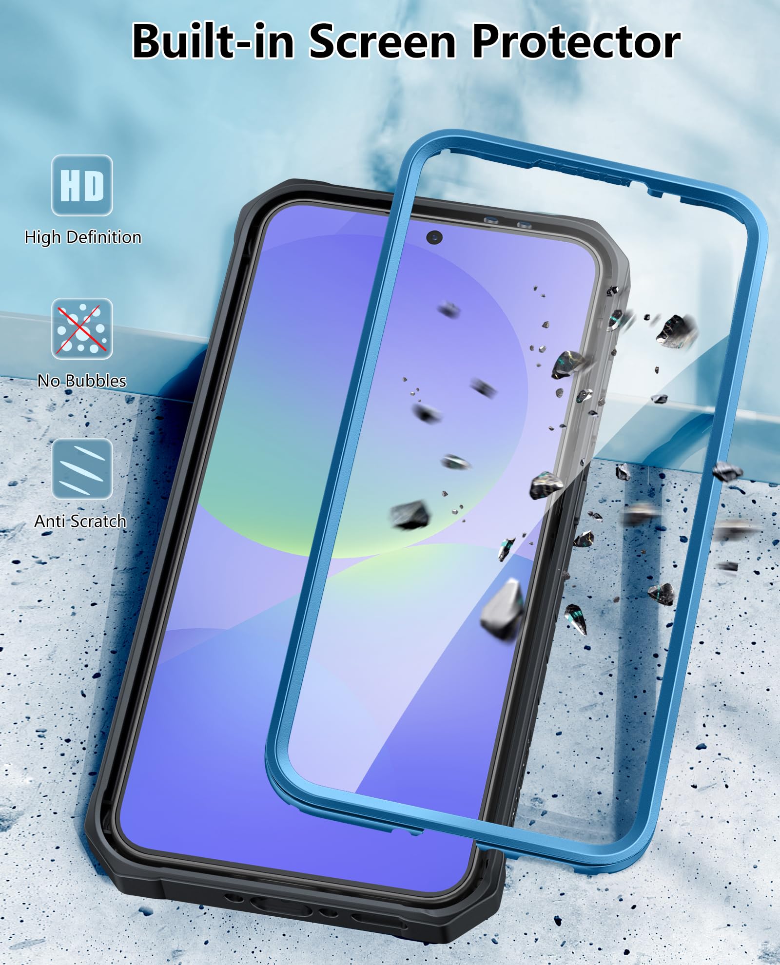 Foto 5 pulgar | Funda De Teléfono Fntcase Para Samsung Galaxy A36-5g Con Soporte Azul - Venta Internacional.