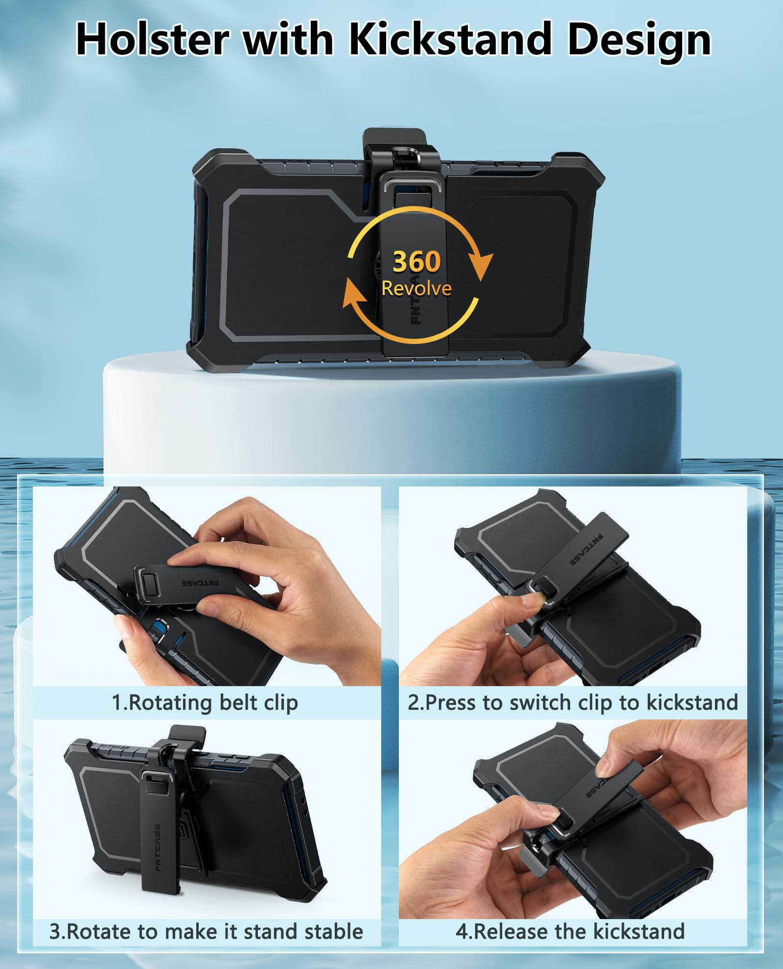 Foto 6 pulgar | Funda De Teléfono Fntcase Para Samsung Galaxy A36-5g Con Soporte Azul - Venta Internacional.
