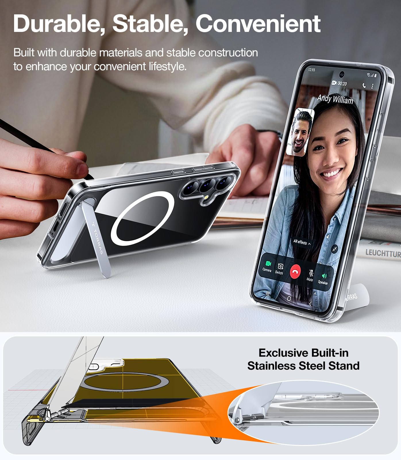 Foto 5 | Funda De Teléfono Torras Con Soporte Magnético Para Samsung Galaxy S25 - Venta Internacional.