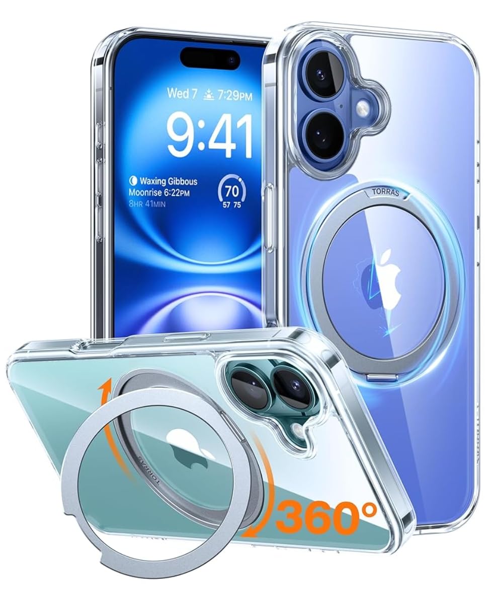 Foto 1 | Funda De Teléfono Torras Mejorada Con Anillo Magnético Giratorio De 360° Para Iphone 16 Plus Con Soporte - Ven