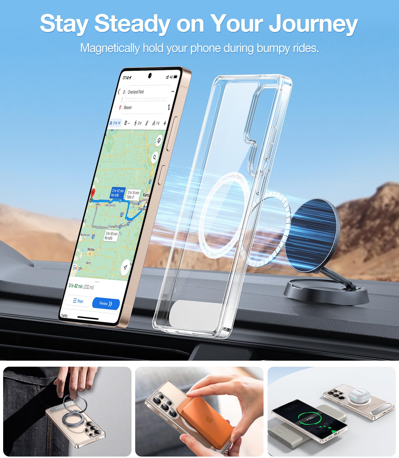 Foto 4 pulgar | Funda Para Teléfono Torras Strong Magnetic Stand Samsung S25 Ultra - Venta Internacional.