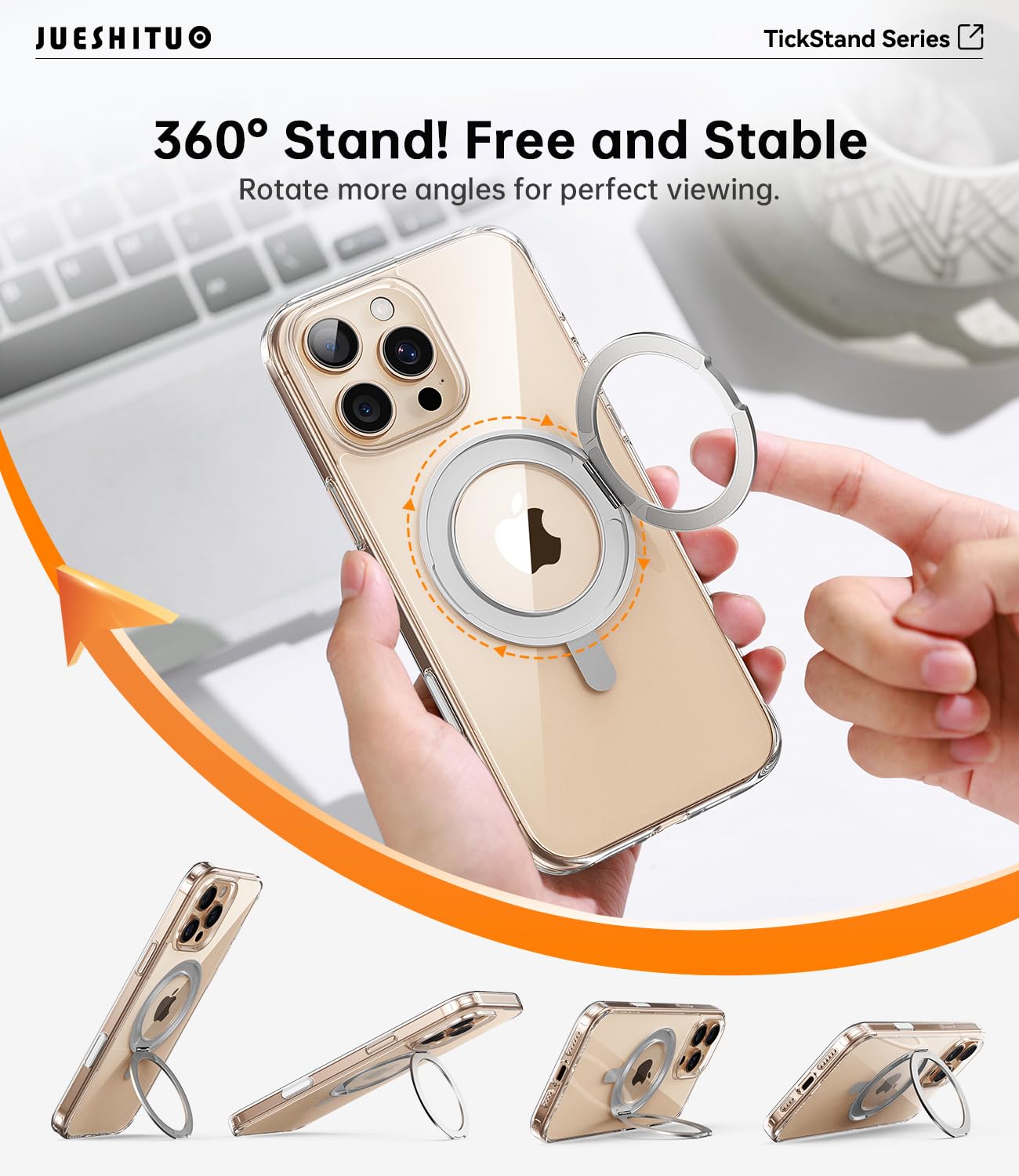 Foto 5 | Funda De Teléfono Jueshituo 3 En 1 Para Iphone 16 Pro Max 6.9 Pulgadas Transparente - Venta Internacional.