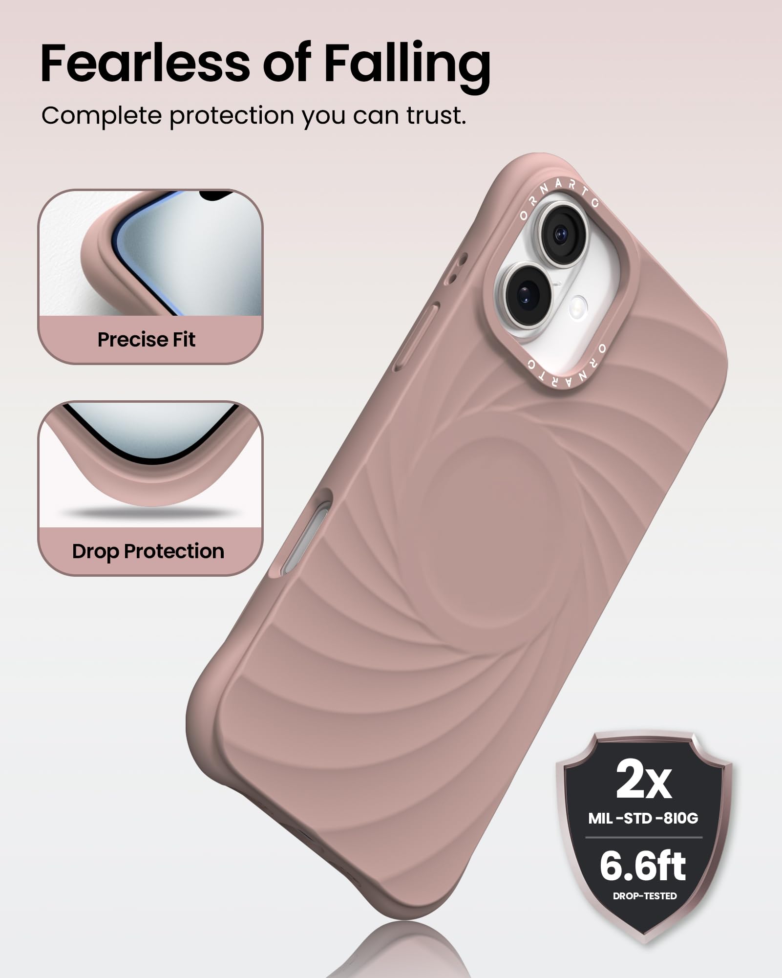 Foto 4 pulgar | Funda Ornarto Vortuxe Para Iphone 16 Plus Con Magsafe Latte - Venta Internacional.