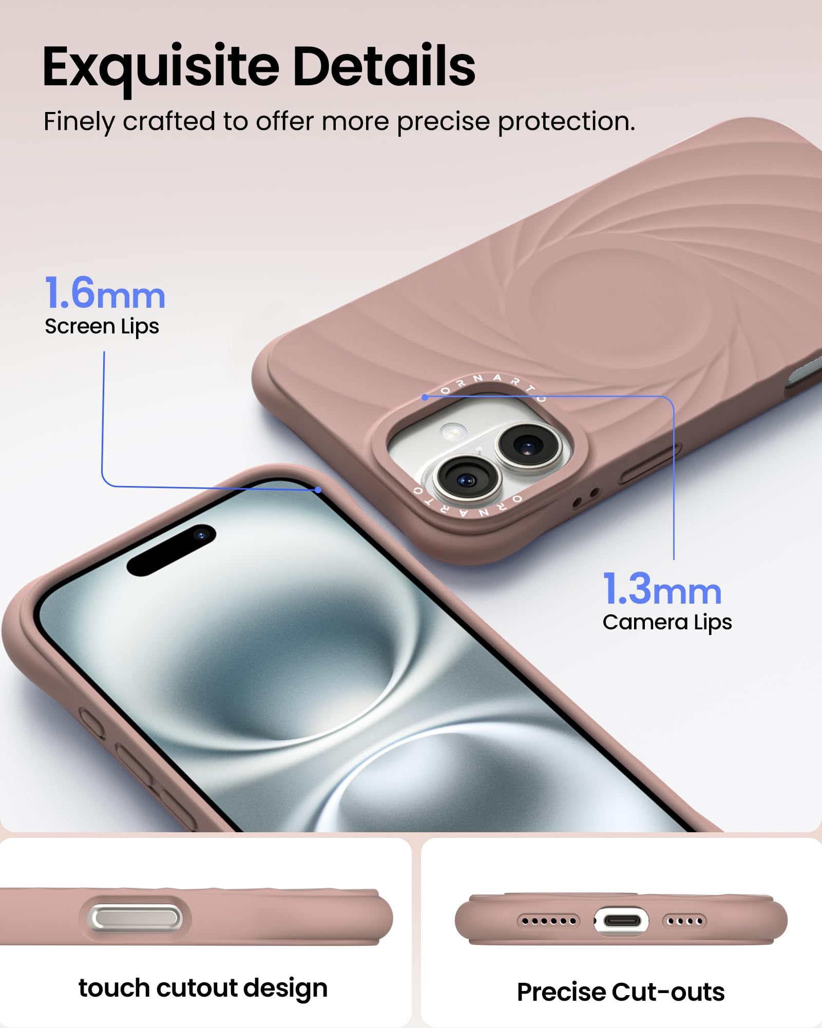 Foto 4 | Funda Ornarto Vortuxe Para Iphone 16 Plus Con Magsafe Latte - Venta Internacional.