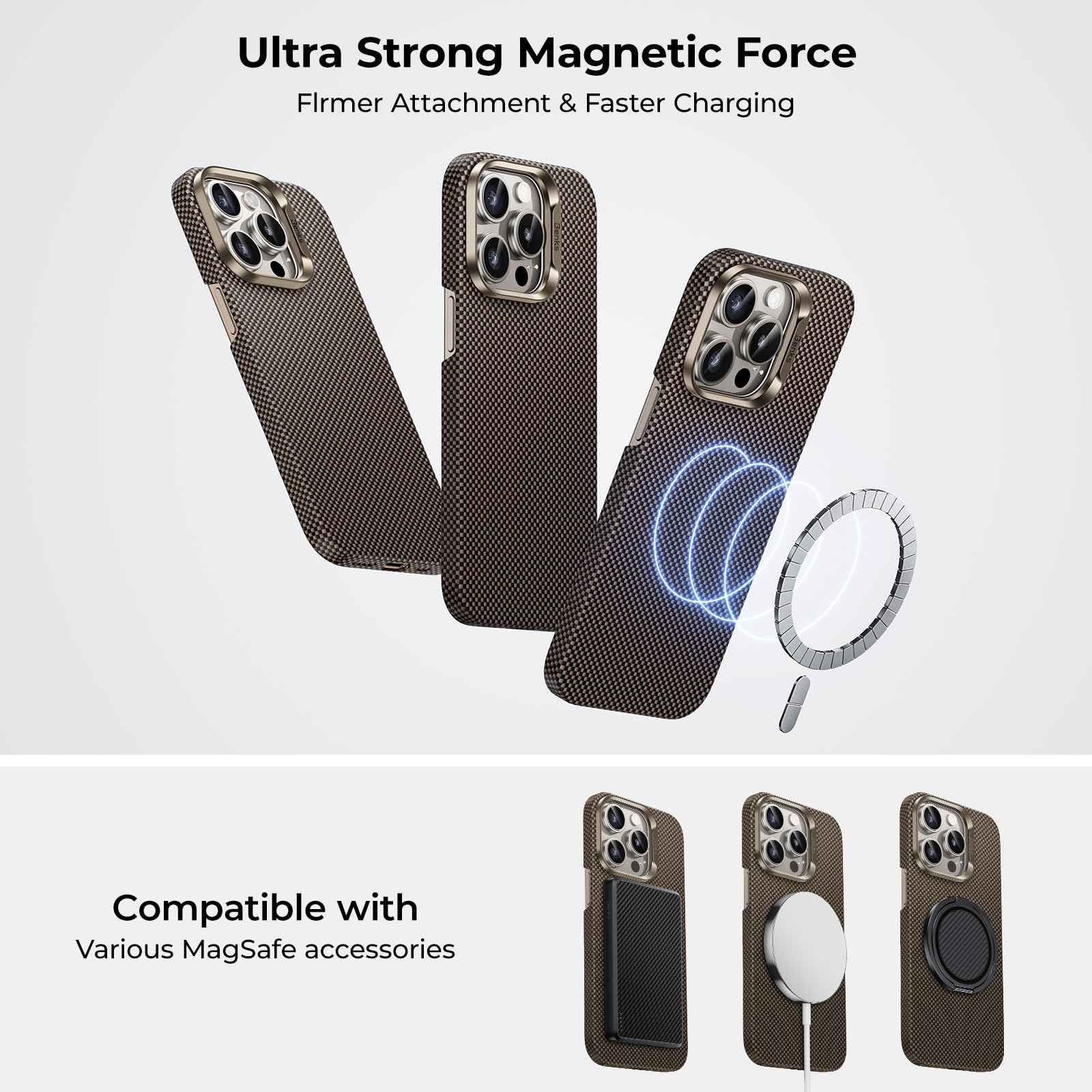Foto 7 pulgar | Funda Benks Para Iphone 15 Pro Armortint Armorair Dawnlight Gold - Venta Internacional.