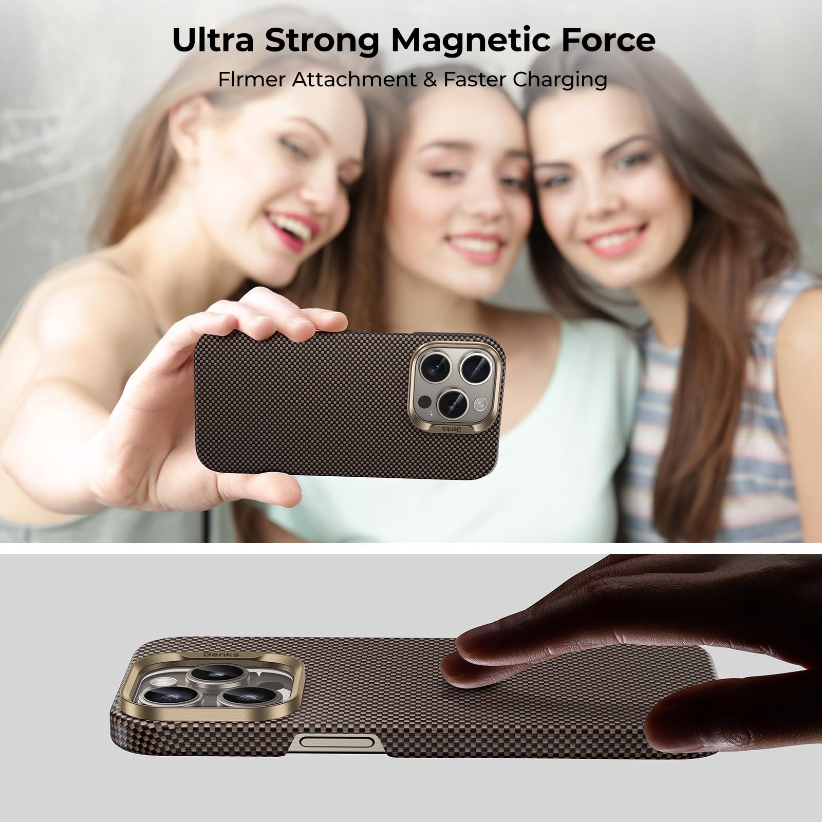 Foto 8 pulgar | Funda Benks Para Iphone 15 Pro Armortint Armorair Dawnlight Gold - Venta Internacional.