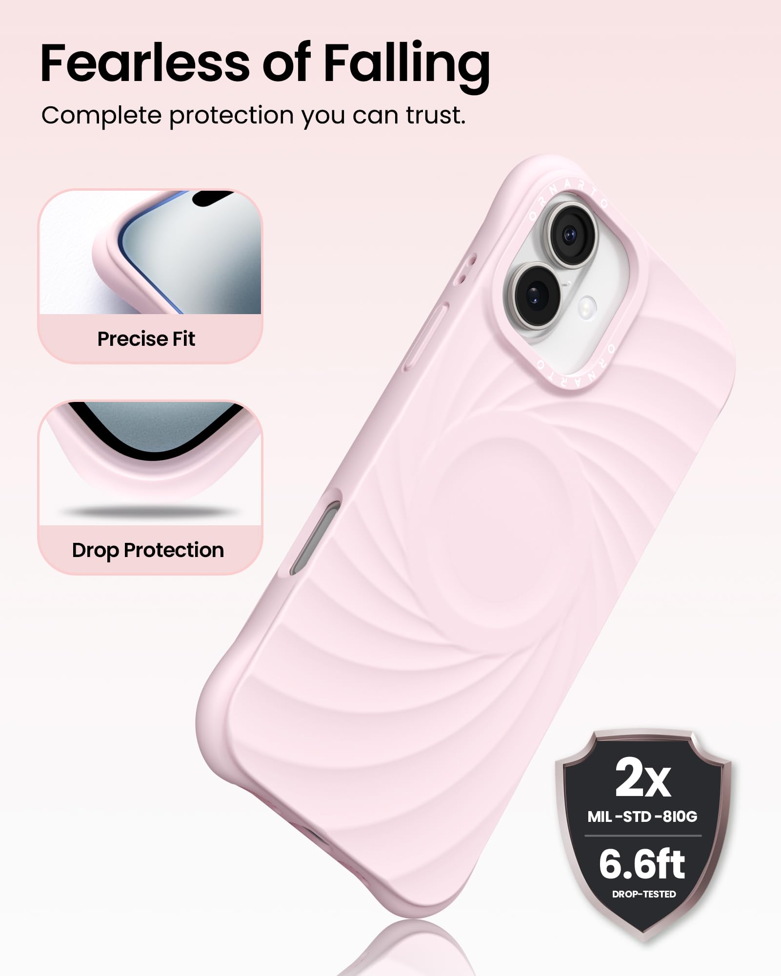 Foto 3 | Funda Ornarto Vortuxe Para Iphone 16 Plus Con Magsafe Pink - Venta Internacional.
