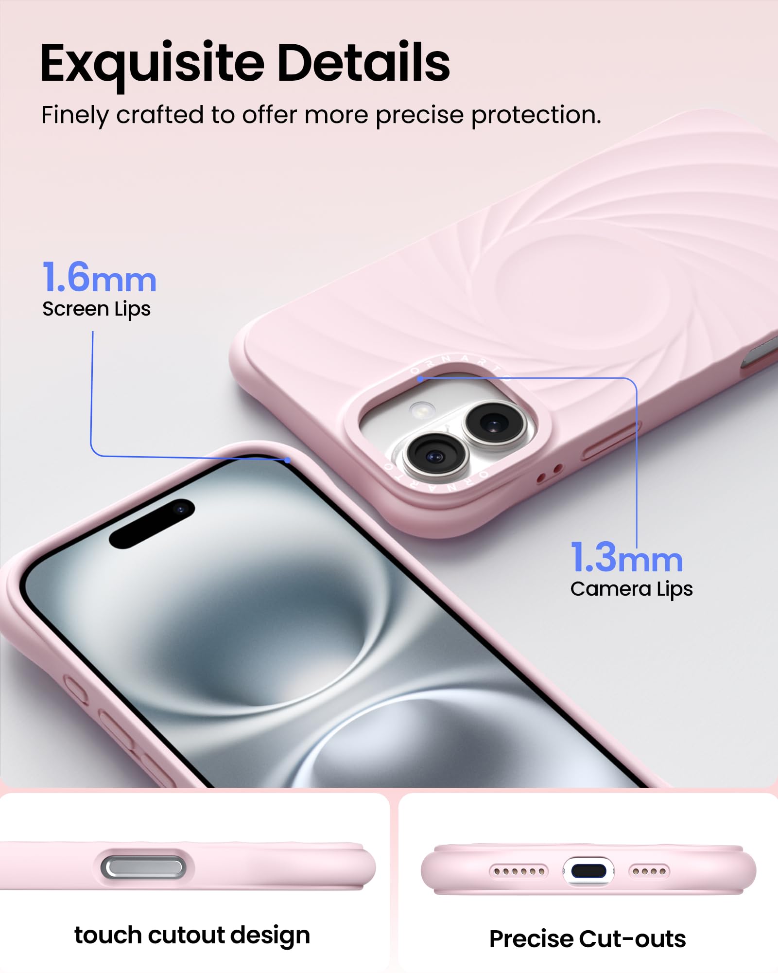 Foto 5 pulgar | Funda Ornarto Vortuxe Para Iphone 16 Plus Con Magsafe Pink - Venta Internacional.