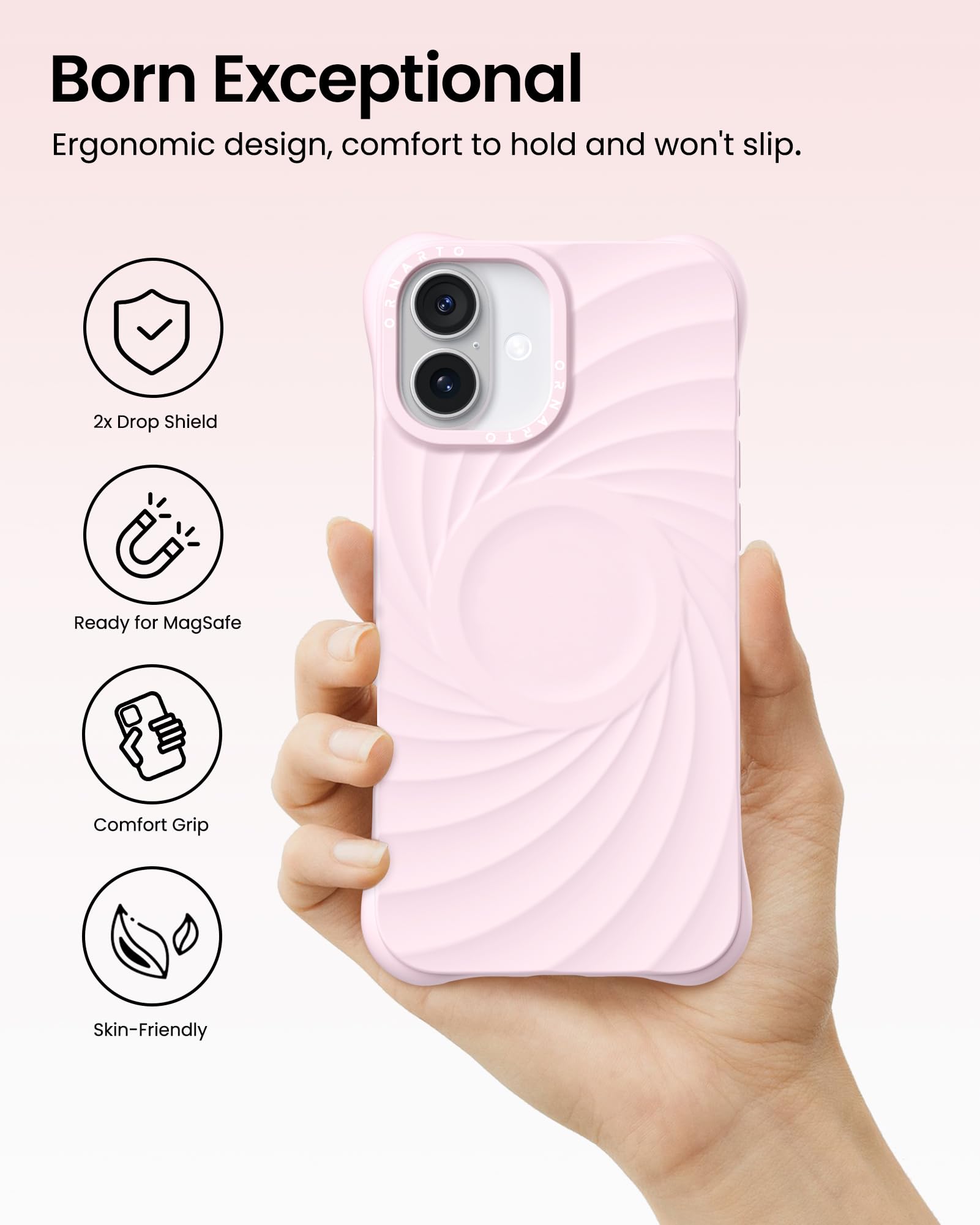 Foto 6 pulgar | Funda Ornarto Vortuxe Para Iphone 16 Plus Con Magsafe Pink - Venta Internacional.
