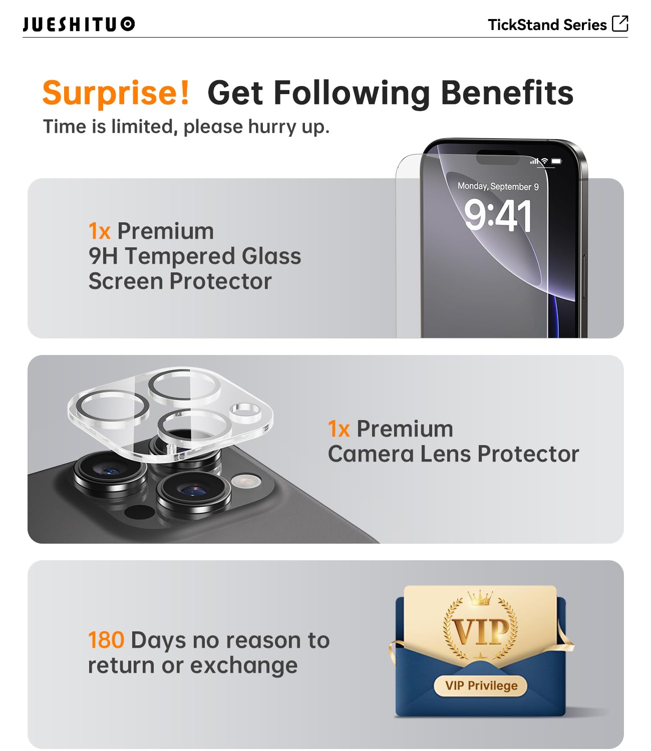 Foto 7 pulgar | Funda De Teléfono Jueshituo 3 En 1 Para Iphone 16 Pro 6.3 Black Titanium - Venta Internacional.