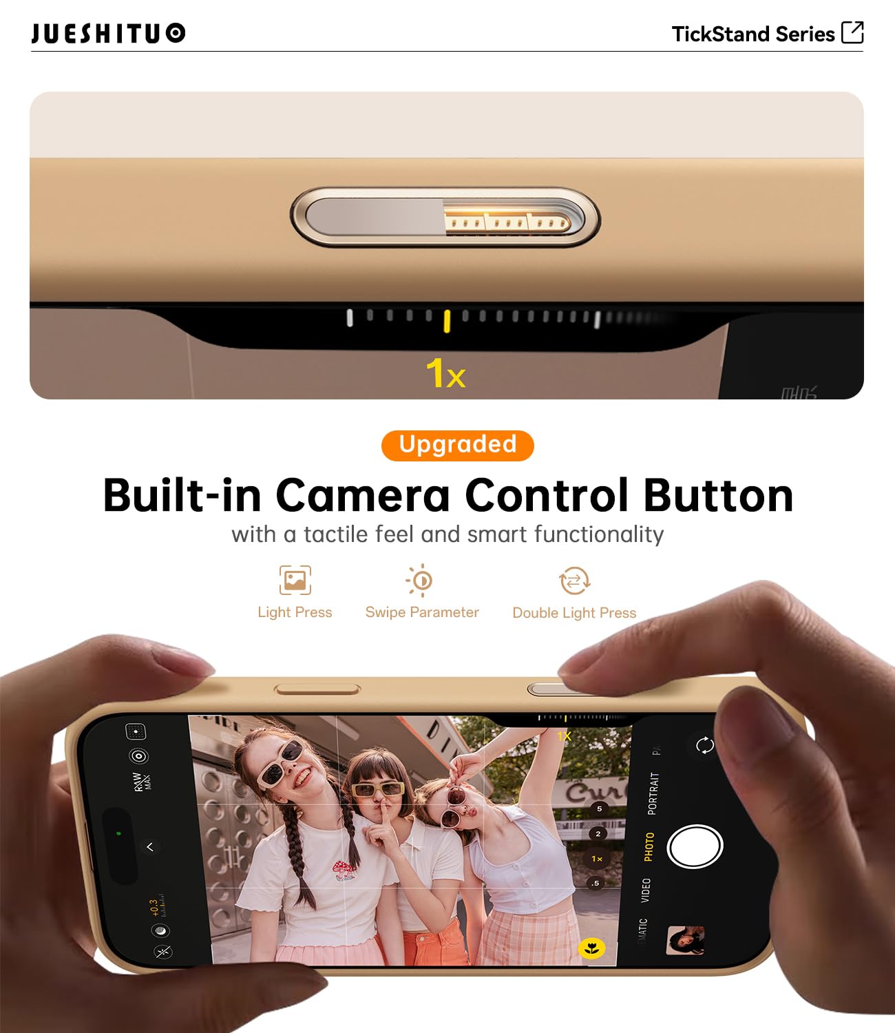 Foto 3 pulgar | Funda De Teléfono Jueshituo 3 En 1 Para Iphone 16 Pro De 6.3 Pulgadas, Color Marrón Desierto - Venta Internacional.
