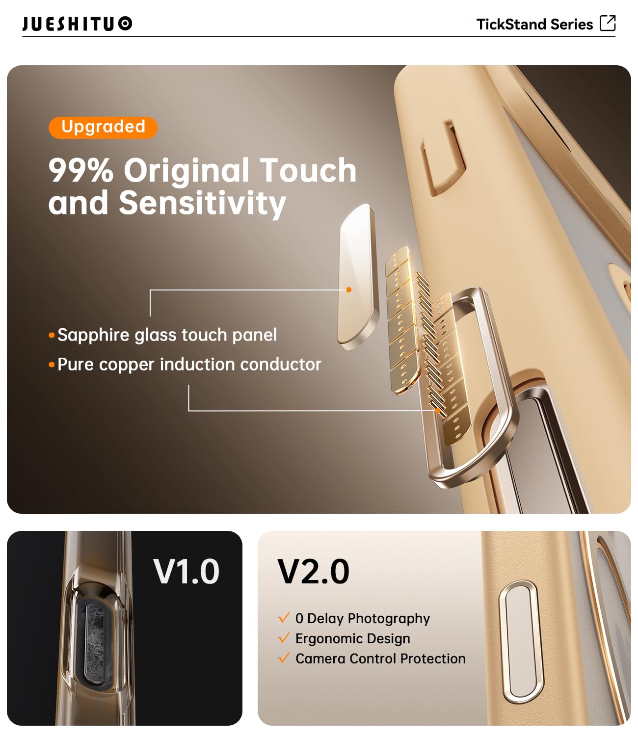 Foto 4 pulgar | Funda De Teléfono Jueshituo 3 En 1 Para Iphone 16 Pro De 6.3 Pulgadas, Color Marrón Desierto - Venta Internacional.