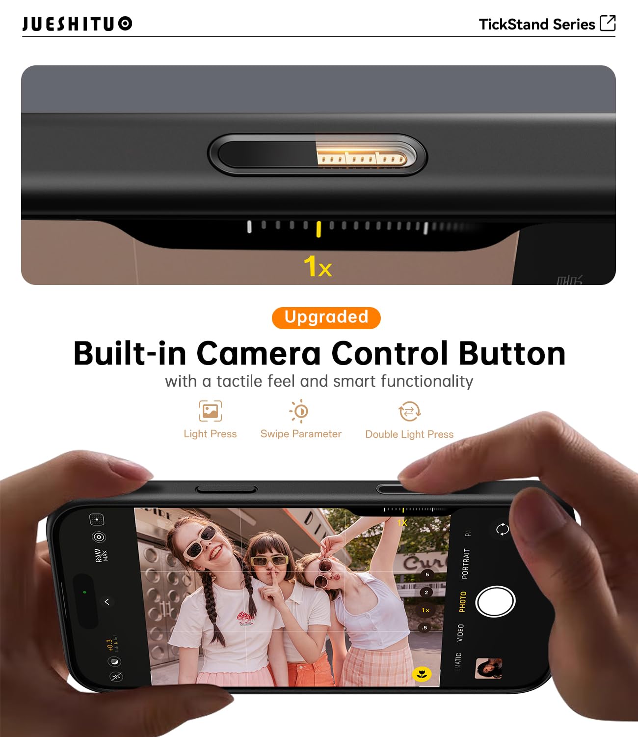 Foto 2 | Funda De Teléfono Jueshituo 3 En 1 Para Iphone 16 Pro Max 6.9 Negra - Venta Internacional.