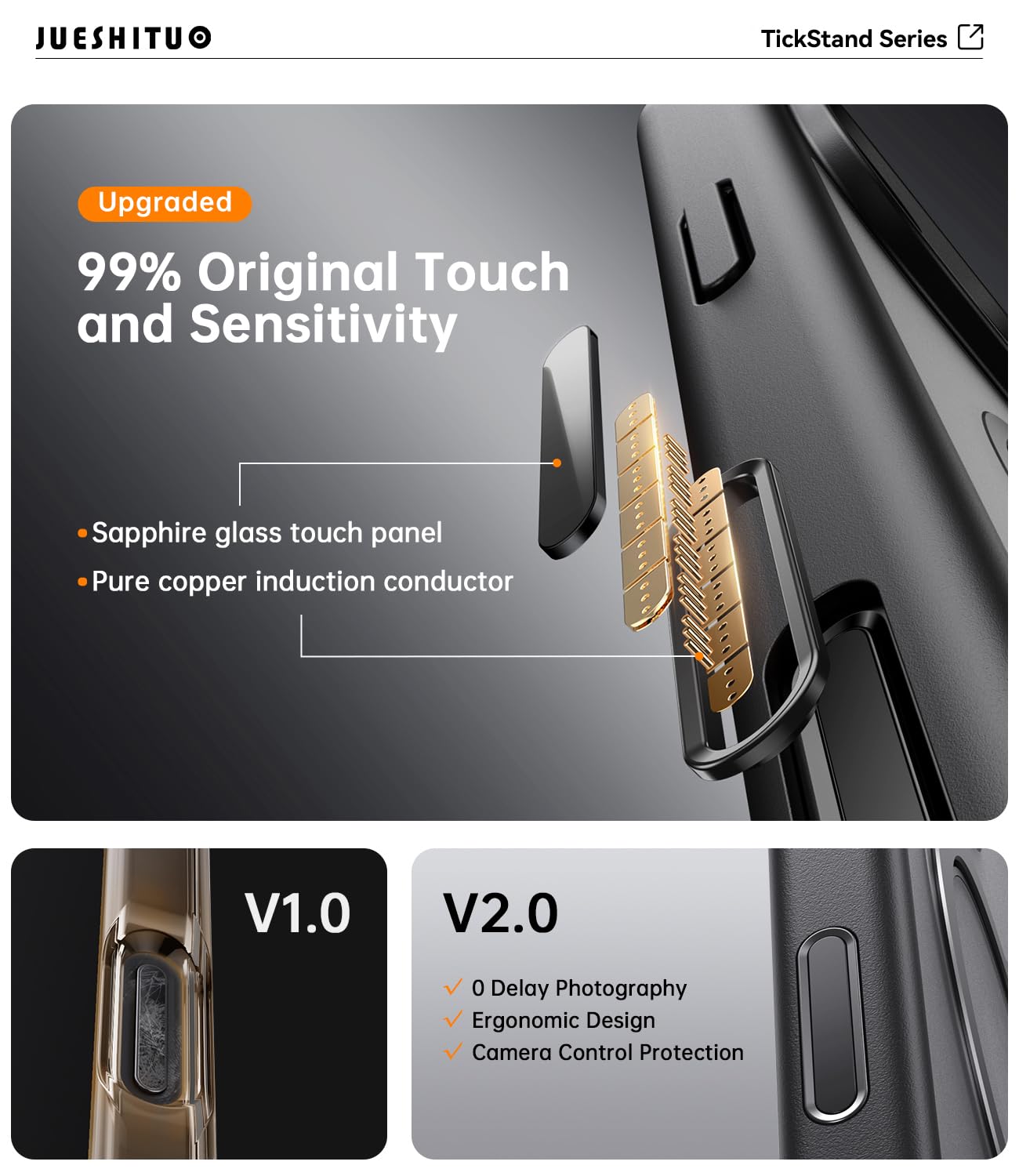 Foto 4 pulgar | Funda De Teléfono Jueshituo 3 En 1 Para Iphone 16 Pro Max 6.9 Negra - Venta Internacional.