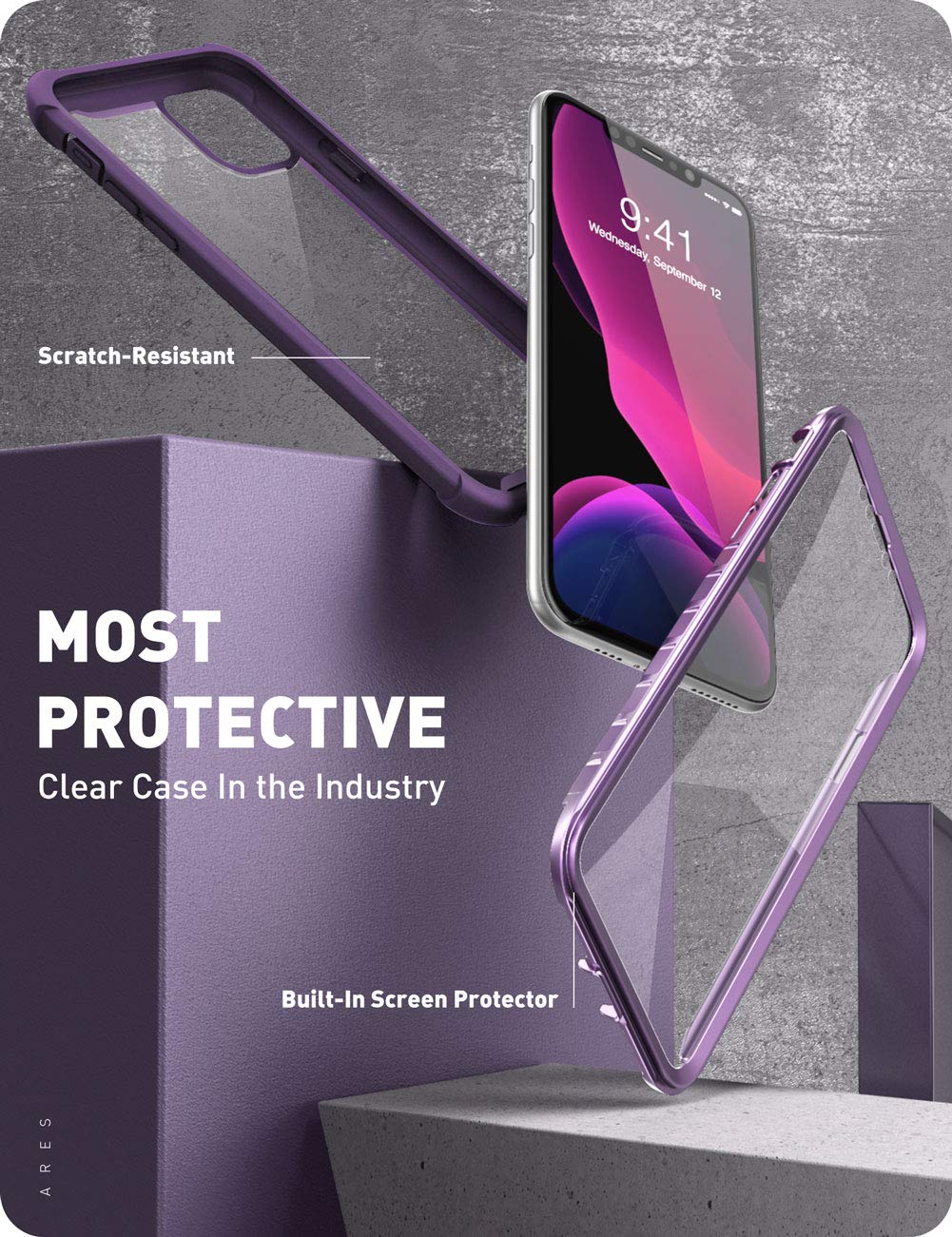 Foto 3 pulgar | Funda De Teléfono I-blason Ares Para Iphone 11 Pro Max 2019 Morada - Venta Internacional.