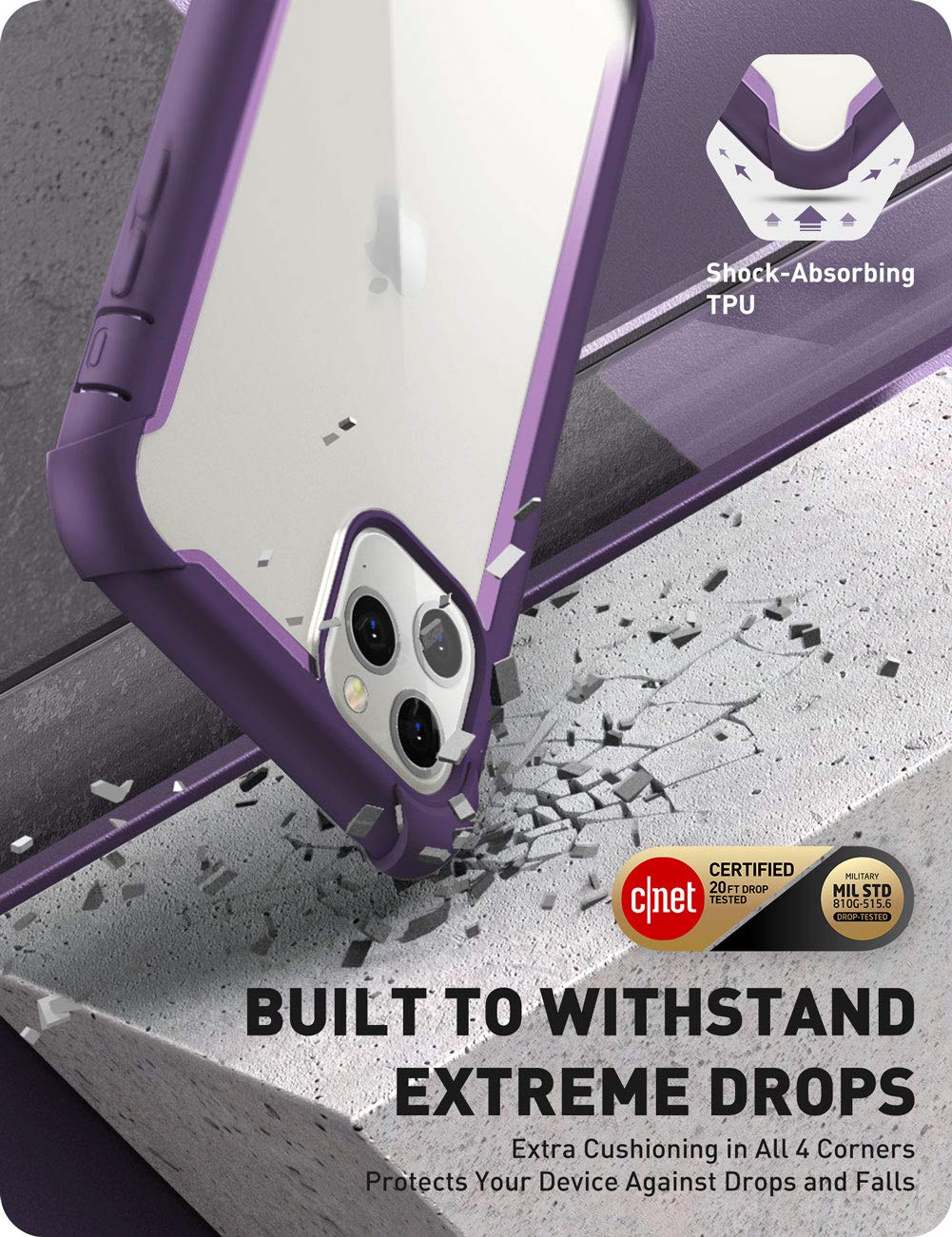 Foto 4 pulgar | Funda De Teléfono I-blason Ares Para Iphone 11 Pro Max 2019 Morada - Venta Internacional.