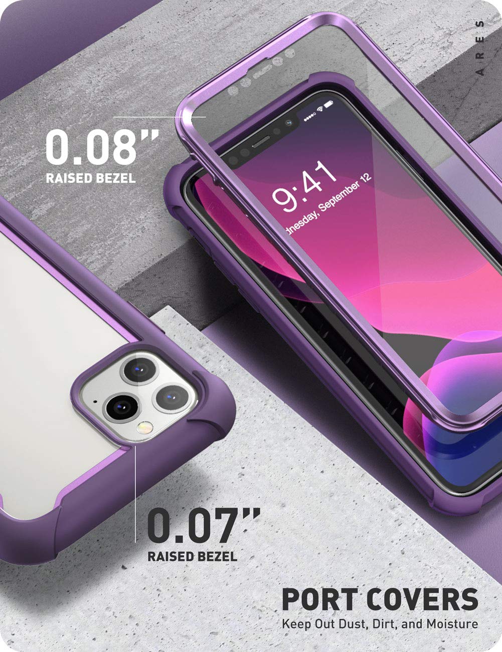 Foto 6 pulgar | Funda De Teléfono I-blason Ares Para Iphone 11 Pro Max 2019 Morada - Venta Internacional.