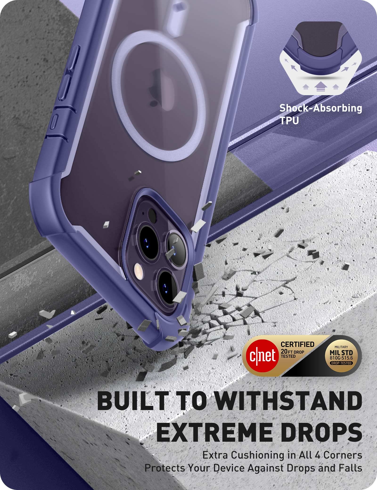 Foto 5 pulgar | Funda De Teléfono I-blason Para Iphone 14 Pro Max (2022) Con Magsafe Purple - Venta Internacional.