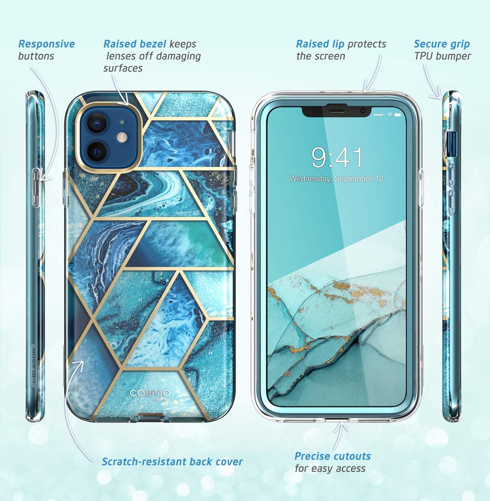 Foto 8 pulgar | Funda I-blason Cosmo Series Para Iphone 12/12 Pro De 6.1 Pulgadas Ocean - Venta Internacional.