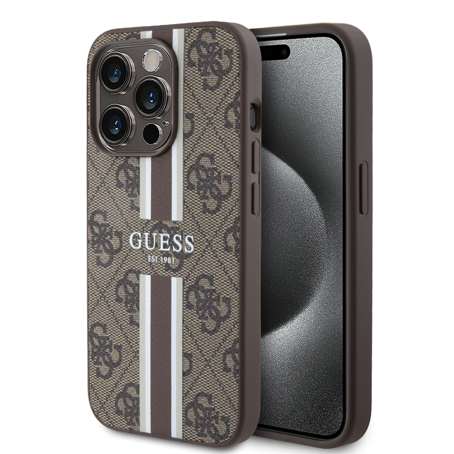 Funda Original Guess 4g Pisa Para Iphone 15 Pro Café