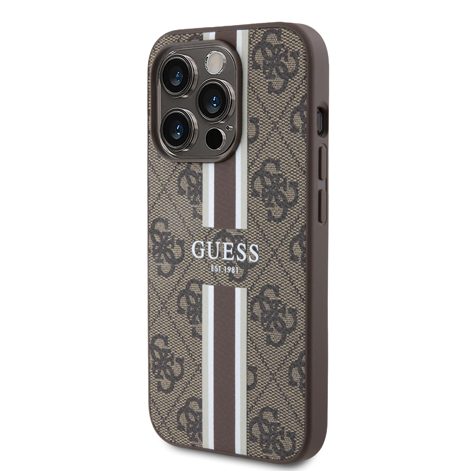 Foto 3 pulgar | Funda Original Guess 4g Pisa Para Iphone 15 Pro Café
