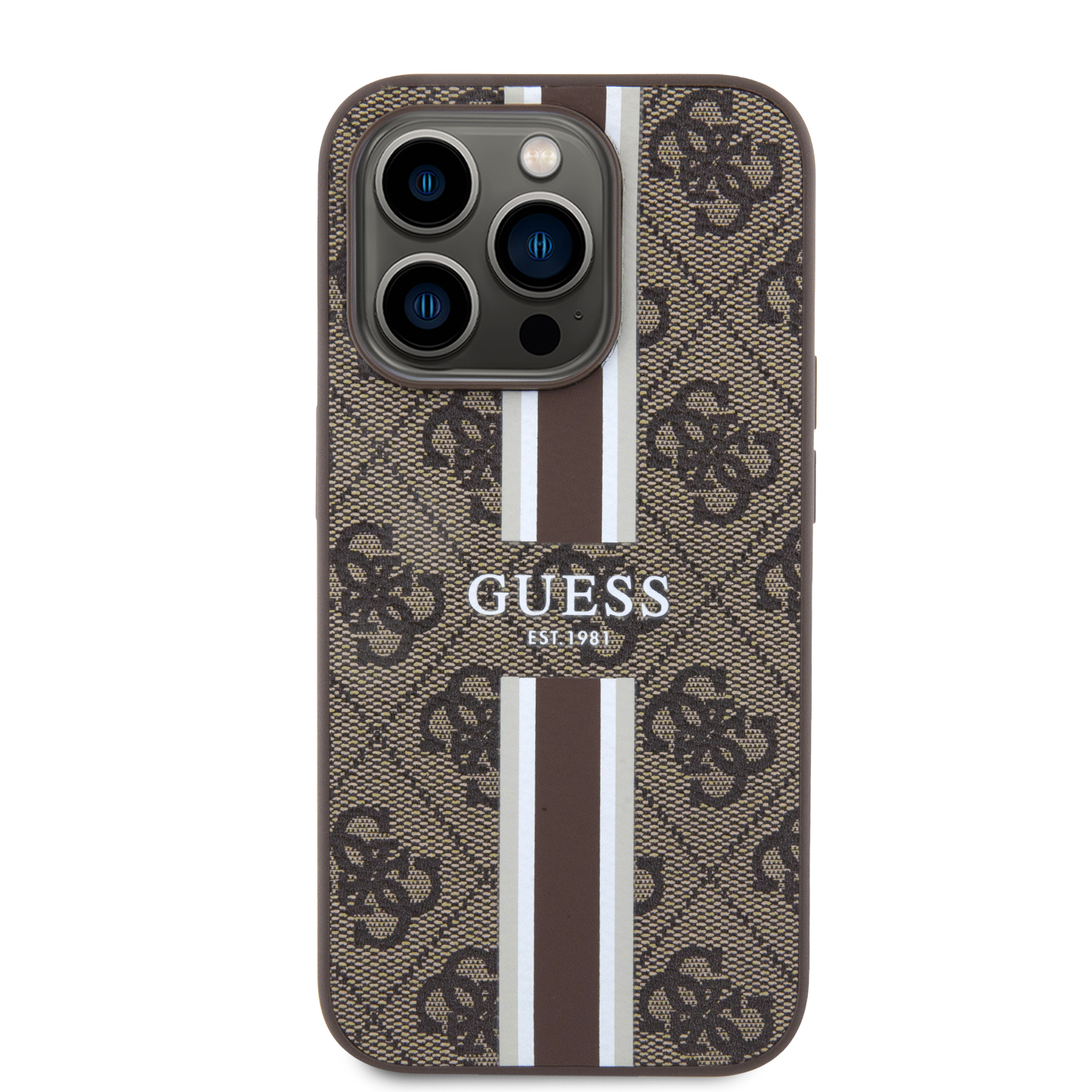Foto 3 | Funda Original Guess 4g Pisa Para Iphone 15 Pro Café