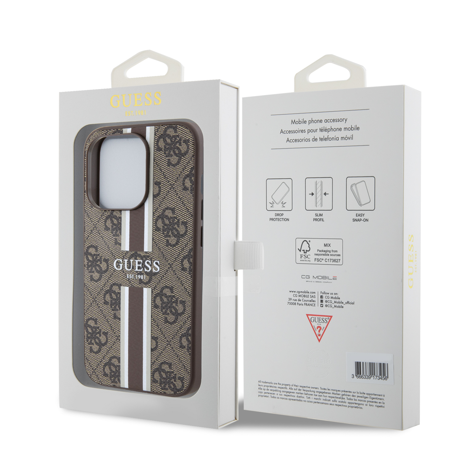 Foto 8 | Funda Original Guess 4g Pisa Para Iphone 15 Pro Café