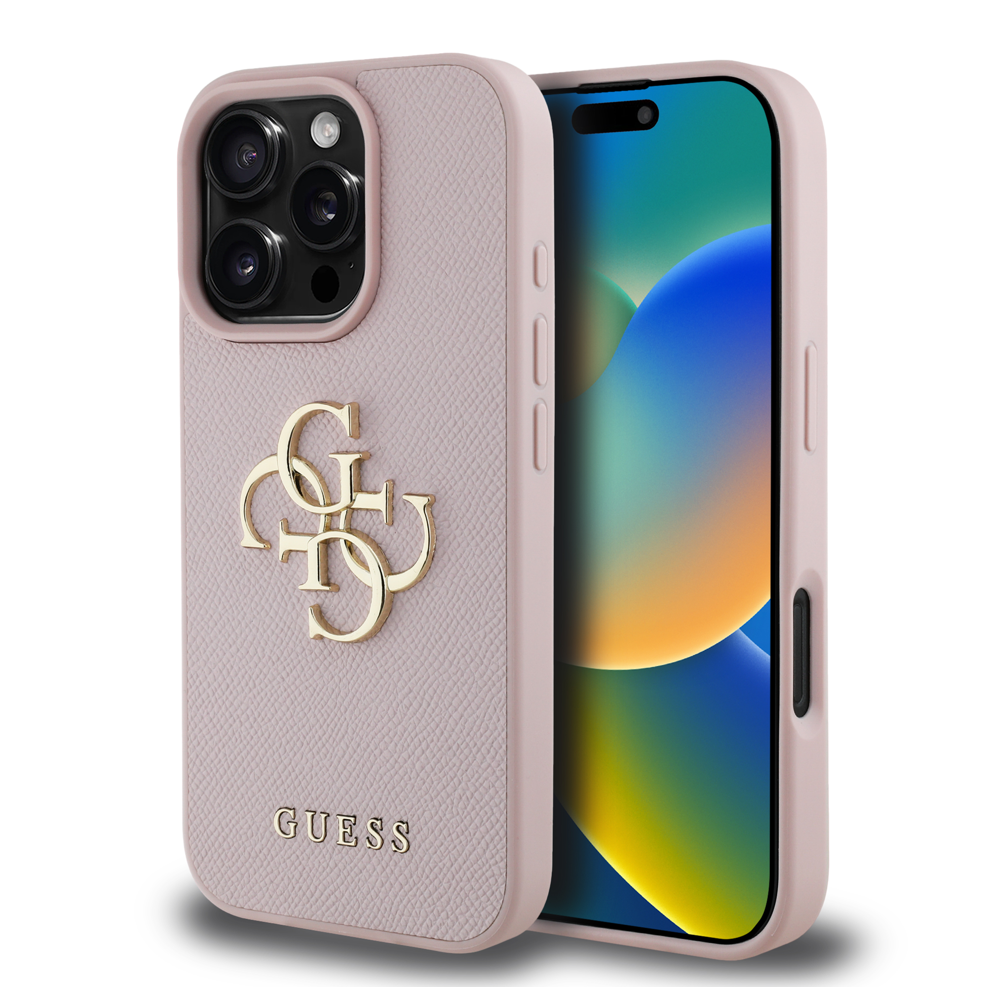 Foto 2 pulgar | Funda Original Guess Saffiano Logo 4g Para Iphone 16 Pro Max - Rosa
