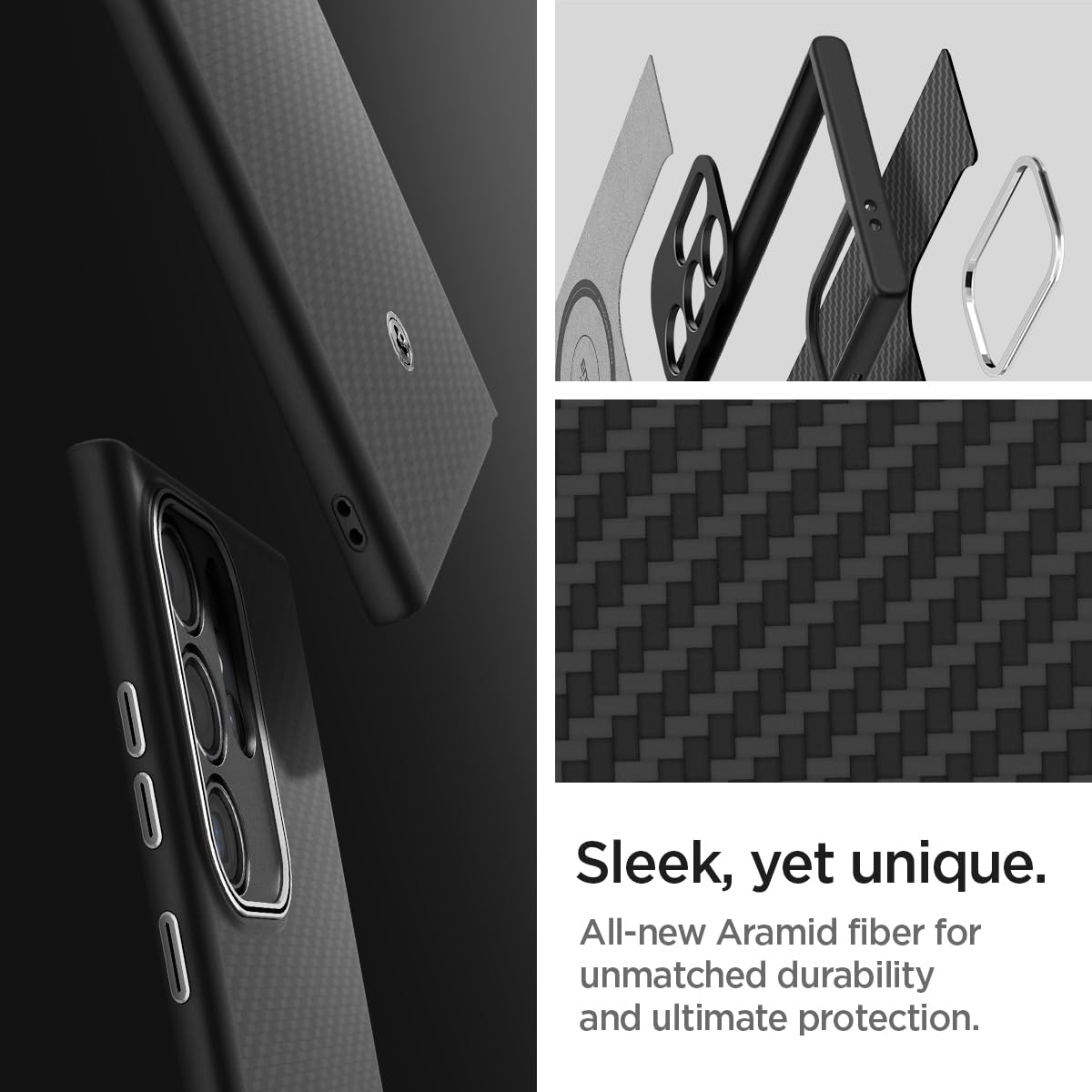 Foto 4 | Funda Spigen Enzo Aramid Para Galaxy S24 Ultra Matte Black - Venta Internacional.