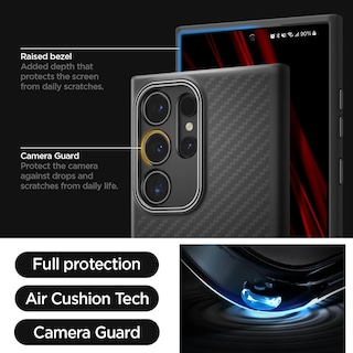 Foto 5 | Funda Spigen Enzo Aramid Para Galaxy S24 Ultra Matte Black - Venta Internacional.