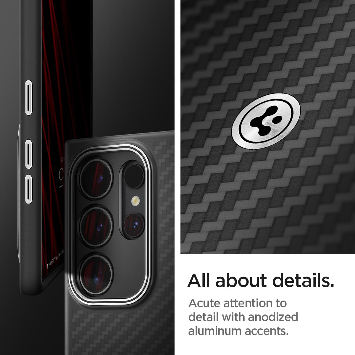 Foto 7 pulgar | Funda Spigen Enzo Aramid Para Galaxy S24 Ultra Matte Black - Venta Internacional.