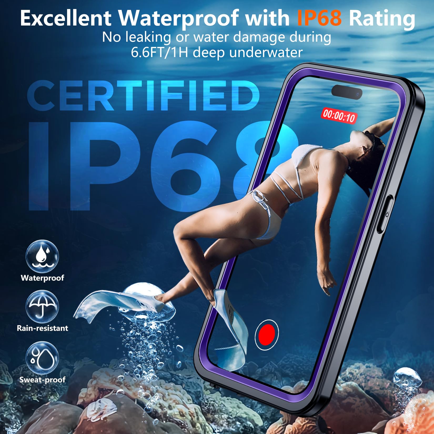 Foto 3 pulgar | Funda De Teléfono Spidercase Impermeable Con Lente Para Iphone 15 Pro M - Venta Internacional.