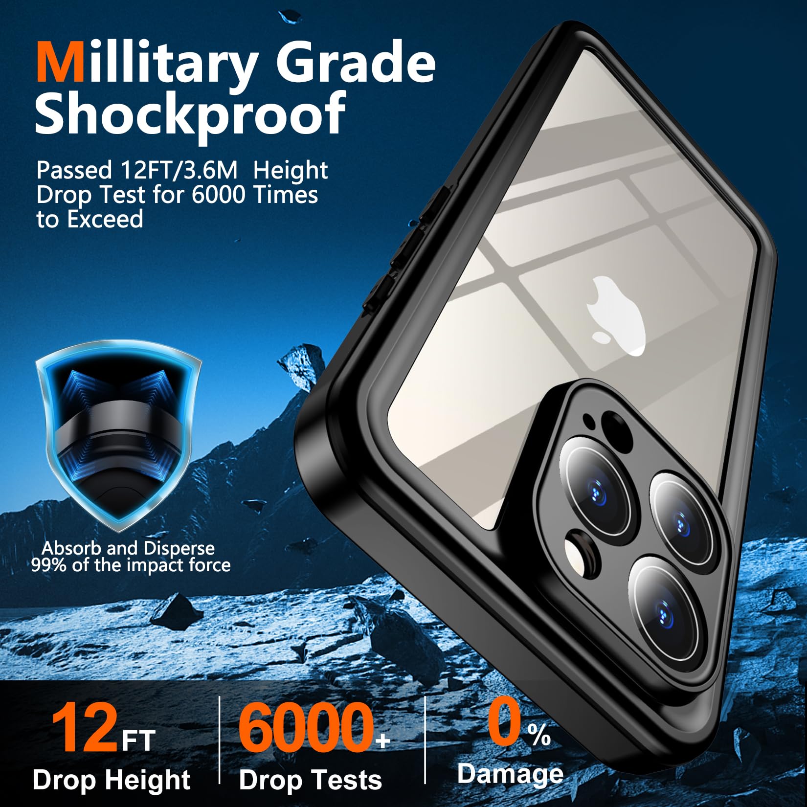 Foto 3 | Funda De Teléfono Spidercase Impermeable Con Lente Para Iphone 15 Pro M - Venta Internacional.