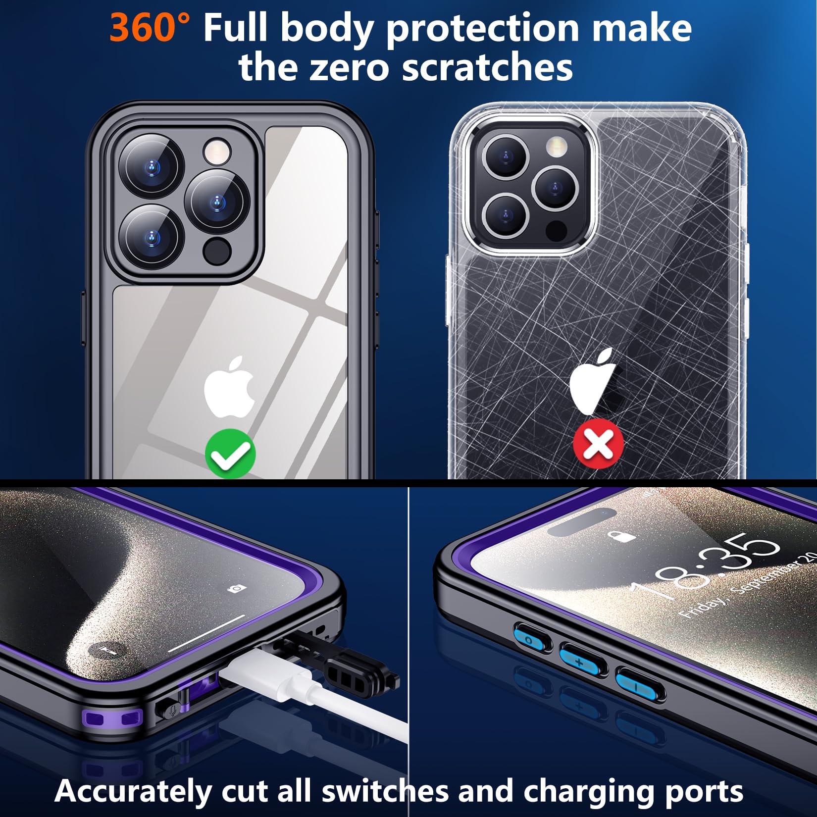 Foto 6 pulgar | Funda De Teléfono Spidercase Impermeable Con Lente Para Iphone 15 Pro M - Venta Internacional.