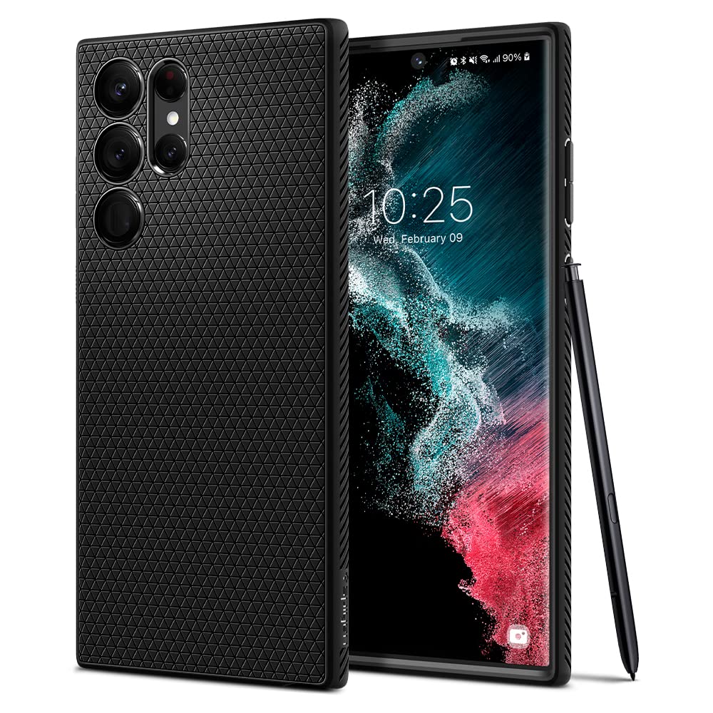 Foto 1 | Funda Spigen Liquid Air Para El Galaxy S22 Ultra 2022, Color Negro Mate - Venta Internacional.