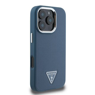 Foto 4 | Funda Original Guess Saffiano Con Logo Triángulo Para Iphone 16 Pro Max Azul
